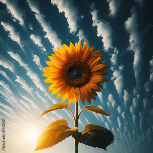 sunflower on blue sky
