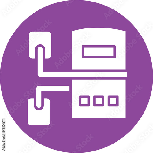 TENS Machine glyph circle icon