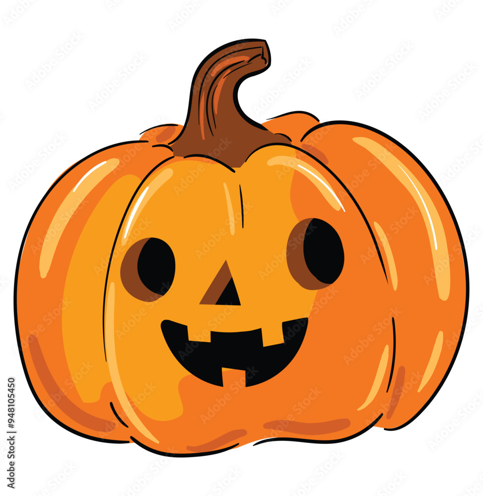 Halloween Pumpkin on white background Hand drawn vector illustration, holiday Halloween Pumpkin on white background Hand drawn vector illustration, holiday