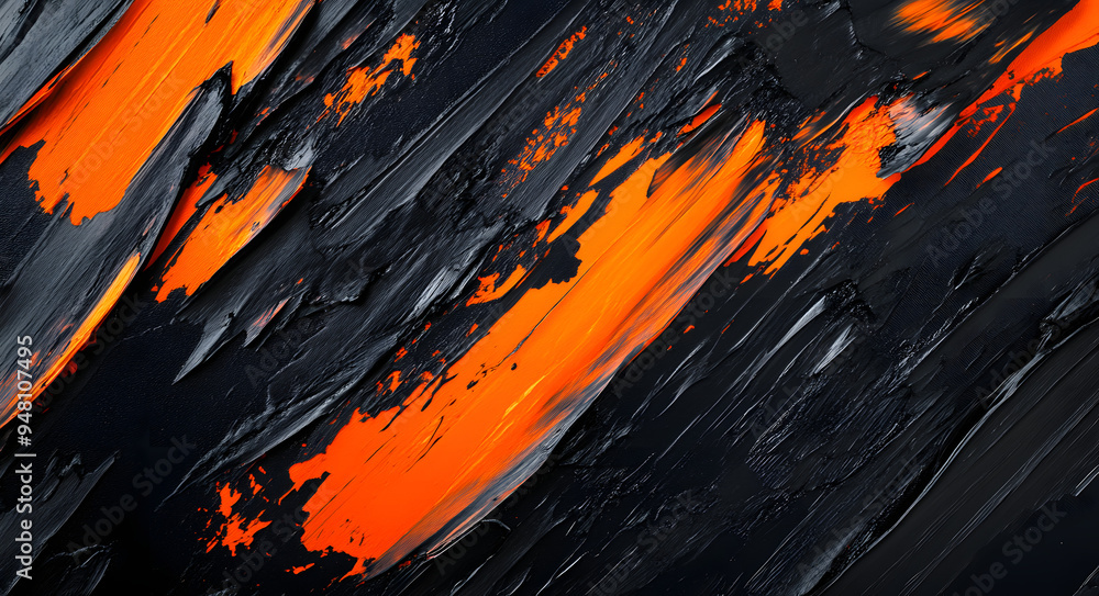 Black and Orange Abstract Background with Paint Strokes, Creating a Bold and Dynamic Visual Impact, Ideal for Representing Themes of Artistic Expression, Creative Design, and Modern Aesthetics, Highli Black and Orange Abstract Background with Paint Strokes, Creating a Bold and Dynamic Visual Impact, Ideal for Representing Themes of Artistic Expression, Creative Design, and Modern Aesthetics, Highli
