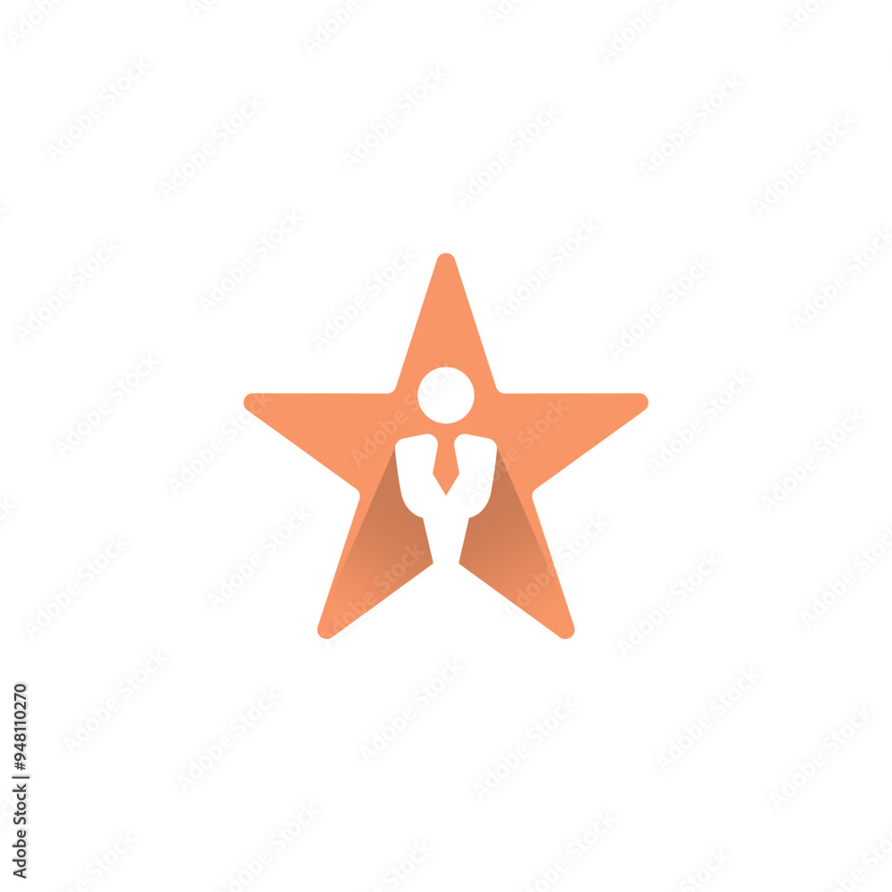 Star Leadership Logo Vector. Business Man Logo Star Leadership Logo Vector. Business Man Logo