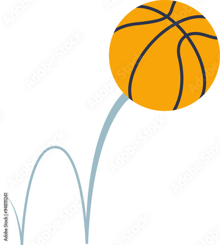 A basketball bouncing on a resilient path, symbolizing persistence and recovery.