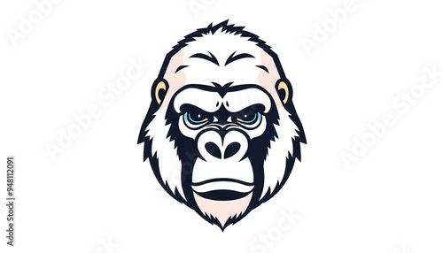 Gorilla face icon drawing isolated on a white background