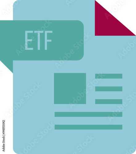 ETF ip icon sharp corners lines and rectangle with symbol