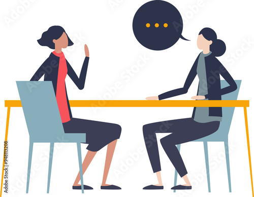 Two professionals at a table, one mentoring the other with advice, symbolizing guidance and support.