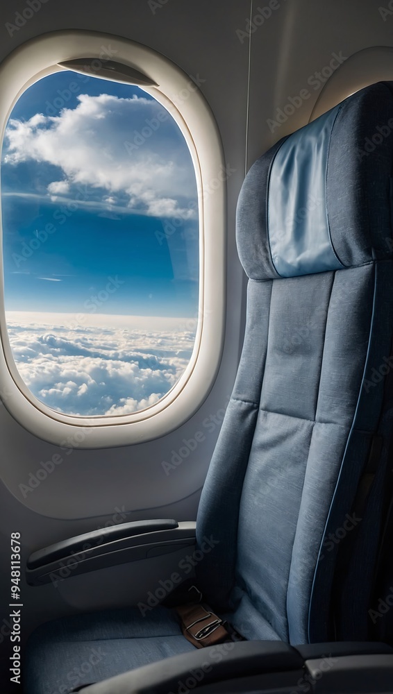 Three airplane windows showing clouds and sky Three airplane windows showing clouds and sky