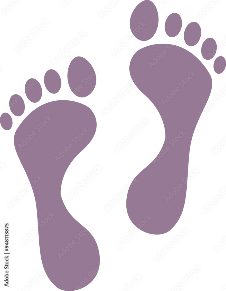 Pair of human footprints symbolizing steps or journey. Pair of human footprints symbolizing steps or journey.