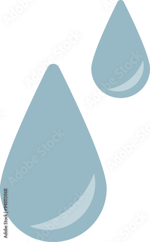 Simple blue teardrop shape, symbolizing sadness or loss.