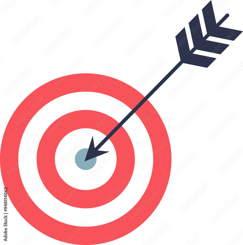 Arrow hitting the bullseye on a target, symbolizing precision and goal achievement. Arrow hitting the bullseye on a target, symbolizing precision and goal achievement.