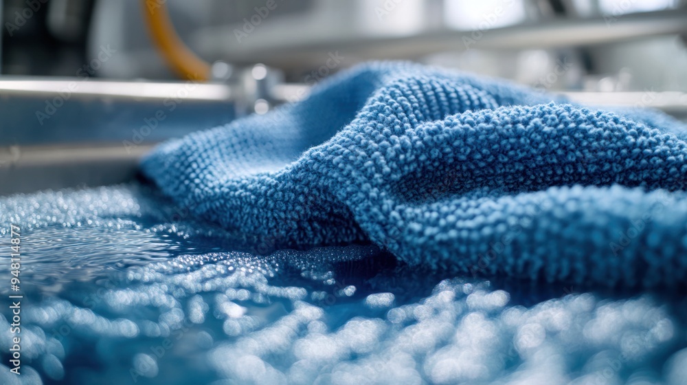 A close-up view of microfiber fabric as it undergoes a deep cleaning process, showcasing the precision of advanced textile care. A close-up view of microfiber fabric as it undergoes a deep cleaning process, showcasing the precision of advanced textile care.