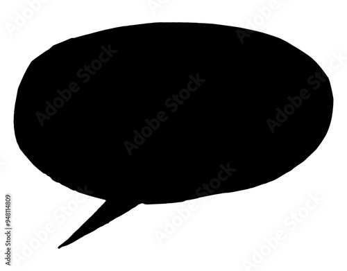 Blank round cut out communication message speech bubble with rough edges and copy space for text, vector design elements
