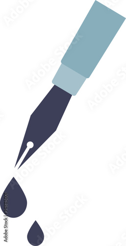 A fountain pen nib with ink droplets symbolizing writing or signing.
