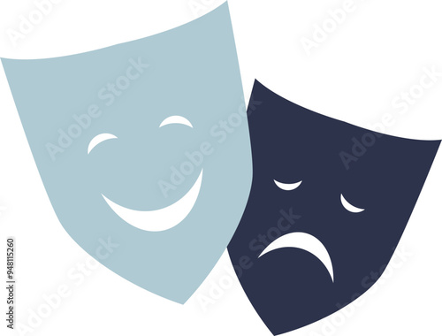 Comedy and tragedy masks symbolizing the spectrum of human emotions in theater.