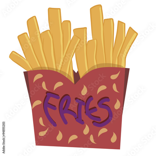 french fries in a red paper pack