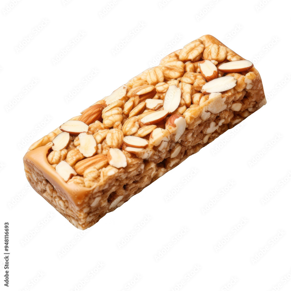 Nut Bar Isolated on a Transparent Background