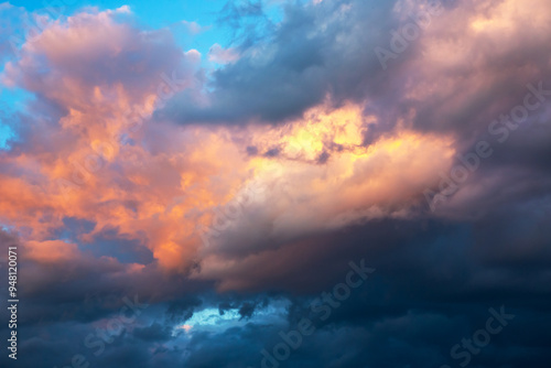 stunning sky post-sunset with vibrant shades of pink and purple blending into a soft blue, creating a serene and picturesque twilight landscape