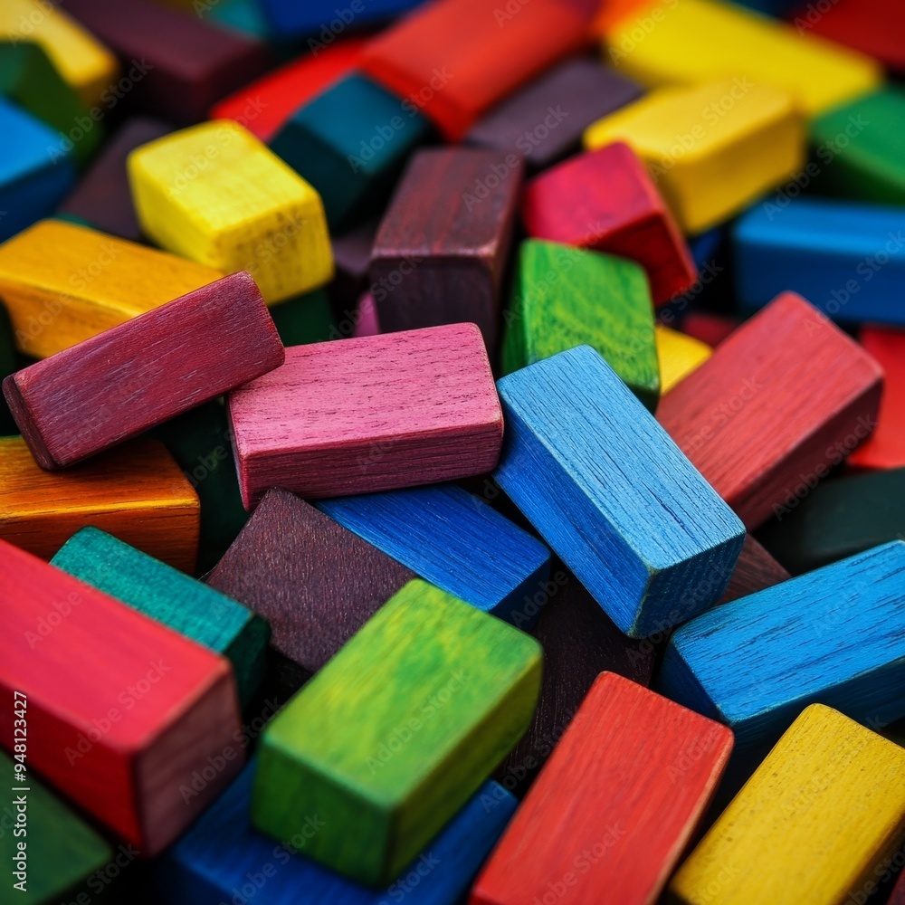 Colorful wooden blocks representing diversity and inclusion in an educational setting Colorful wooden blocks representing diversity and inclusion in an educational setting