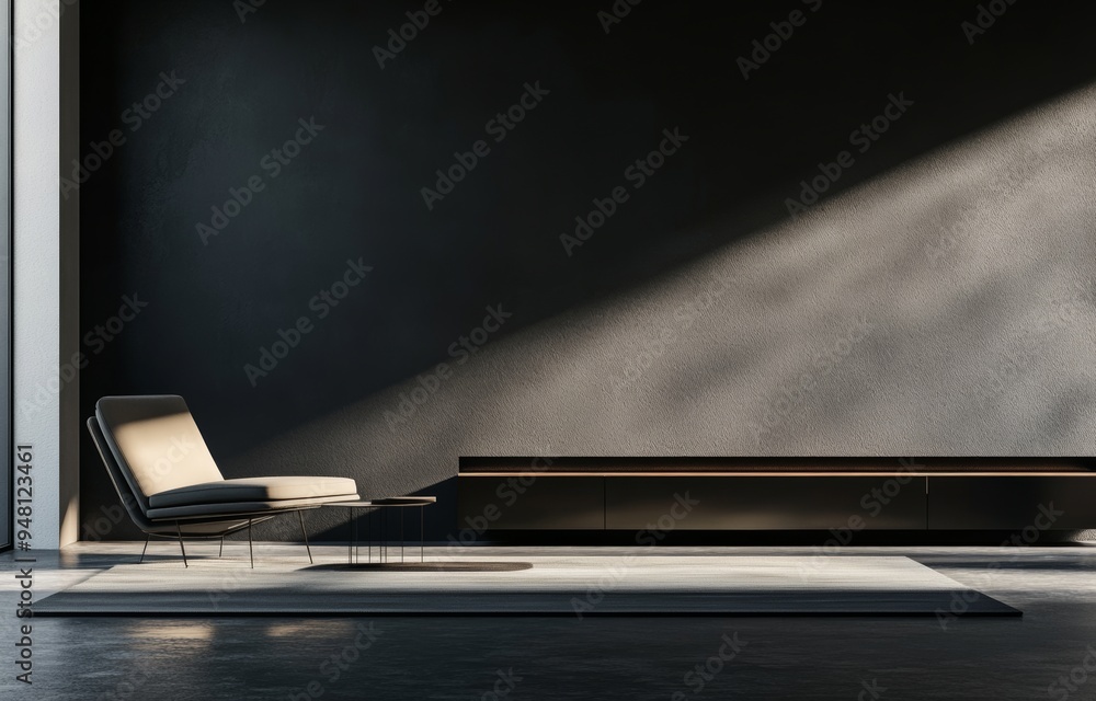 Hipster Scandinavian style interior with minimal furnishings. 3D illustration. Hipster Scandinavian style interior with minimal furnishings. 3D illustration.