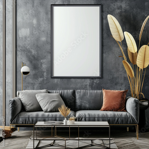 picture identity minimal couch living sofa canvas furniture minimalist up contemporary poster apartment floor photo room cosy image loft frame interior mock blank studio retro home scand photo