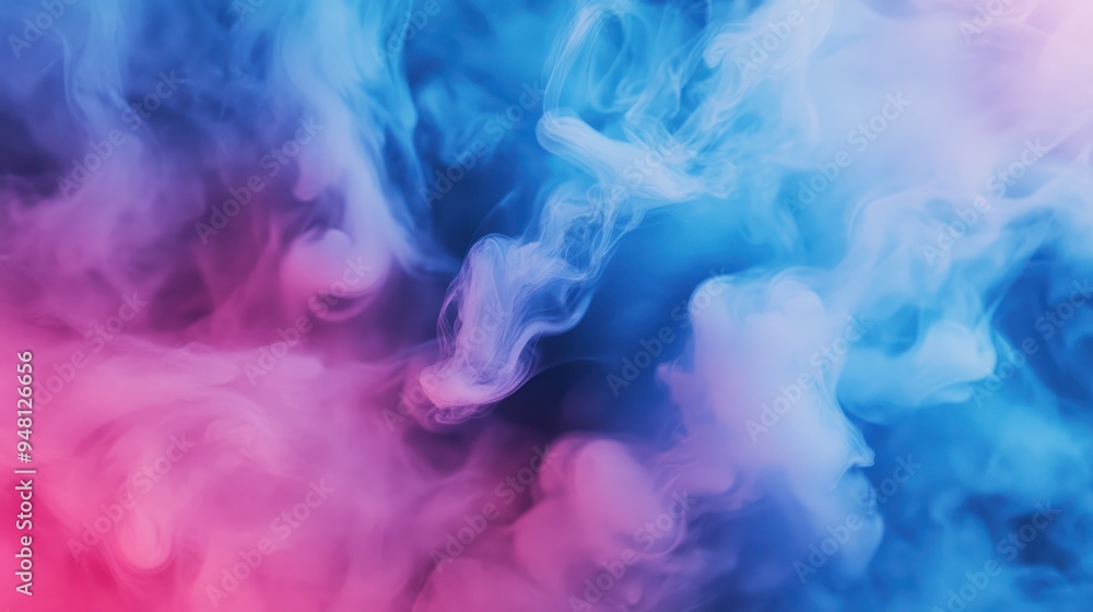 Abstract colorful smoke swirls in shades of blue and pink, creating a dreamy and ethereal atmosphere. Abstract colorful smoke swirls in shades of blue and pink, creating a dreamy and ethereal atmosphere.