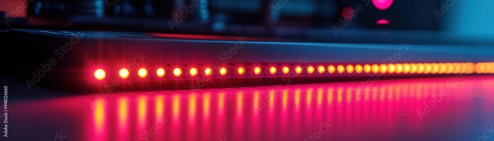 Modem with signal lights indicating active internet connection Modem with signal lights indicating active internet connection