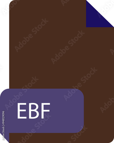 EBF file extension icon crisp corners grey colors photo