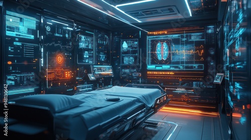 A futuristic view of healthcare technology in use, highlighting the integration of cutting-edge tools in patient care.