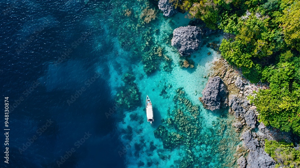 Aerial of a Vibrant Tropical Cove Surrounded by Stunning Coral Reefs and Serene Island Landscapes Aerial of a Vibrant Tropical Cove Surrounded by Stunning Coral Reefs and Serene Island Landscapes