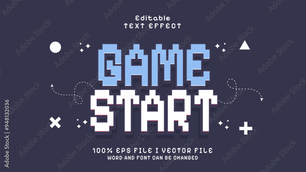 editable game start text effect.typhography logo editable game start text effect.typhography logo