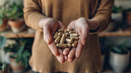 A person holds a Chinese herbal capsule, emphasizing the role these people play in modern healthcare practices.