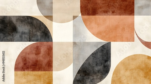 Muted Geometric Abstract Patterns Offering Modern Structured Design