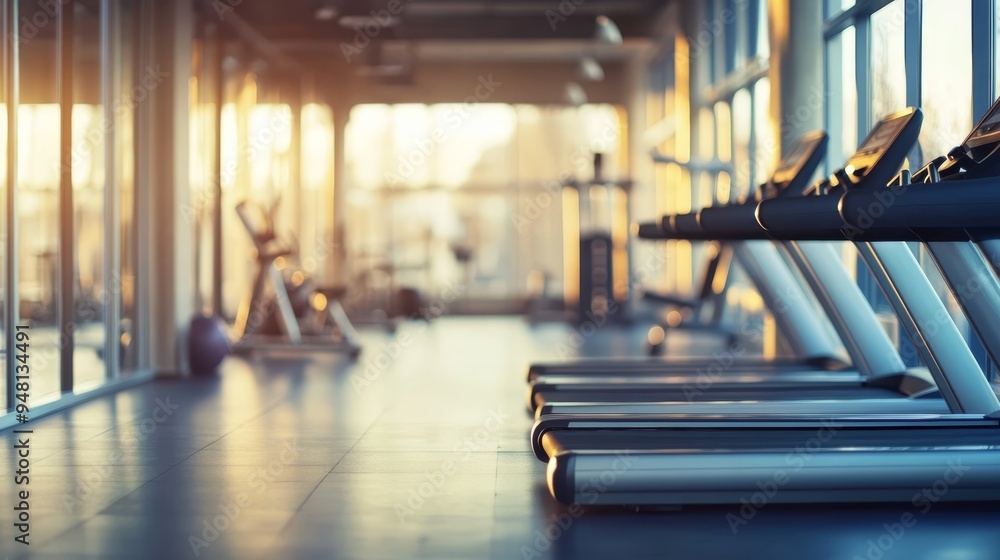 Bright and modern fitness center advertisement mockup for gym membership offers and classes