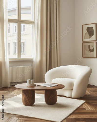Mockup of a modern room interior with a 3D render