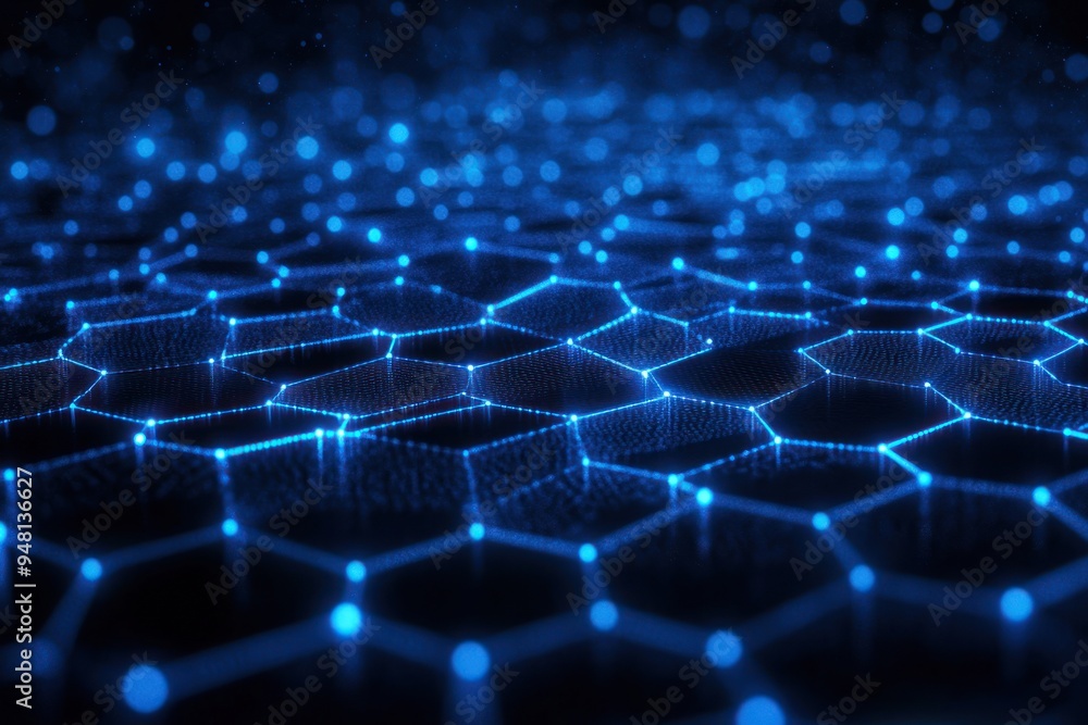 Abstract Blue Network - Digital Data Visualization Abstract Blue Network - Digital Data Visualization