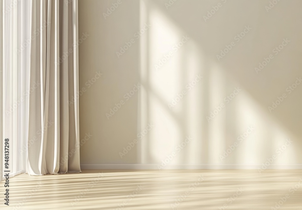 A mock up of an empty wall in a Scandinavian style interior with a minimalist interior design. This is a 3D illustration. A mock up of an empty wall in a Scandinavian style interior with a minimalist interior design. This is a 3D illustration.