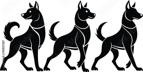 Belgian Malinois Shadowy Silhouette Vector Art Pack
