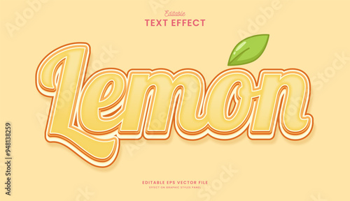 decorative lemon yellow editable text effect design