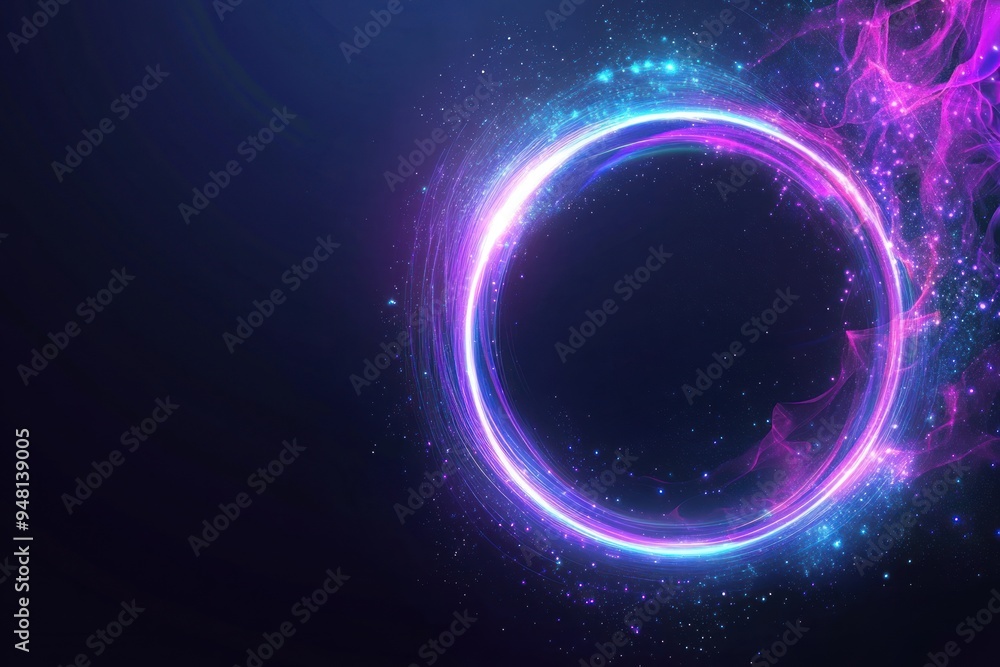 Abstract Glowing Ring with Cosmic Background Abstract Glowing Ring with Cosmic Background