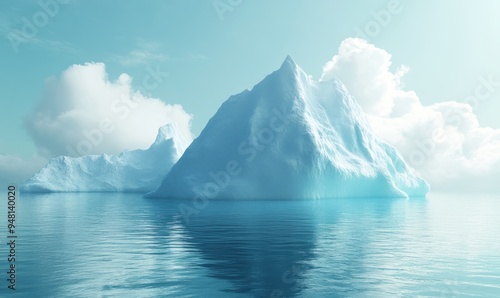 Iceberg Floating in Calm Waters