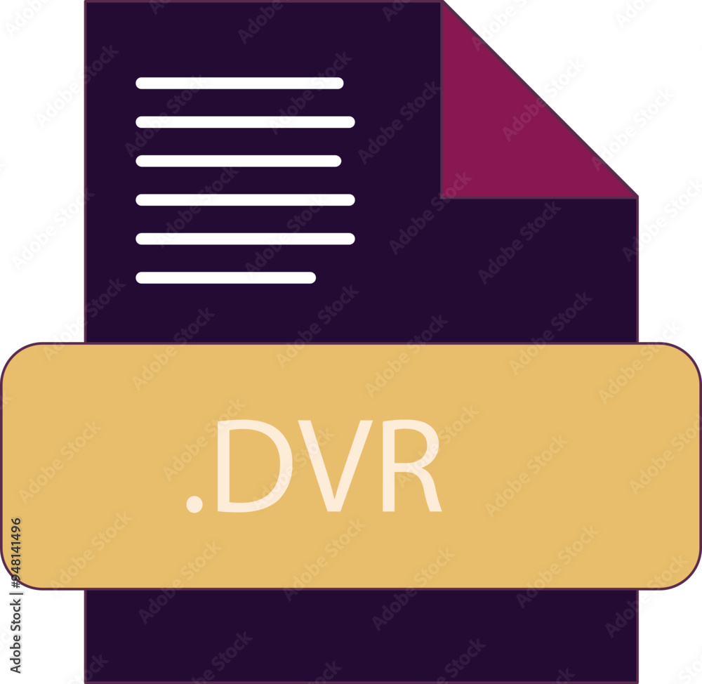 DVR File extension icon fill and bebes writting DVR File extension icon fill and bebes writting