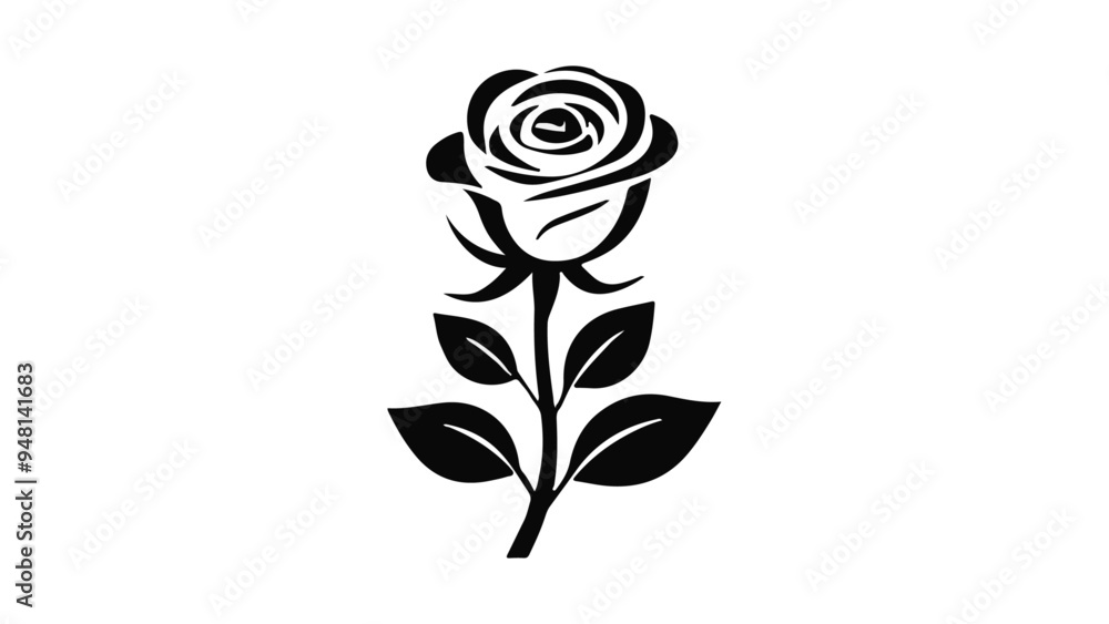 black shape of a flower with four leaves