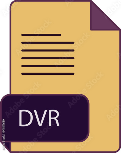 DVR file extension icon rounded lines and crisp corners
