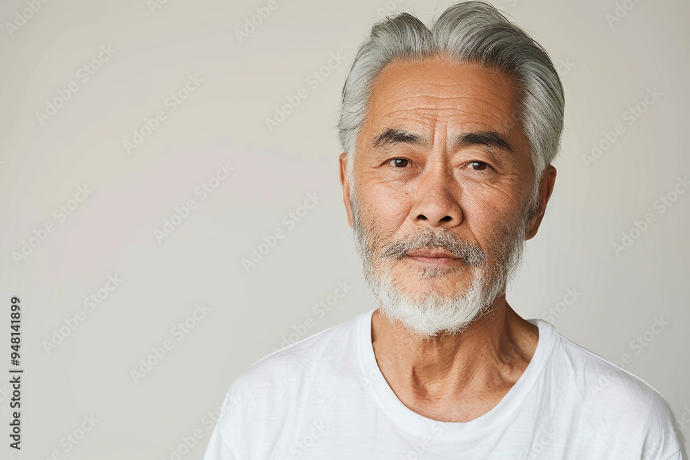 Portrait of a Mature Man with Gray Hair and a White Beard Portrait of a Mature Man with Gray Hair and a White Beard