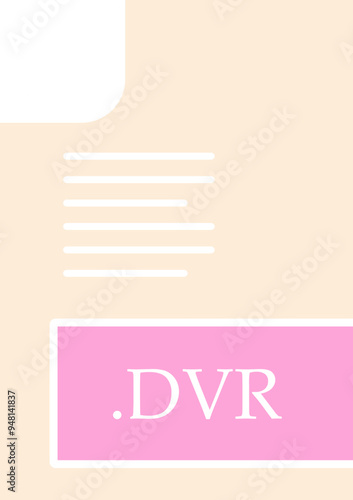DVR File format icon fill insidse with symbol