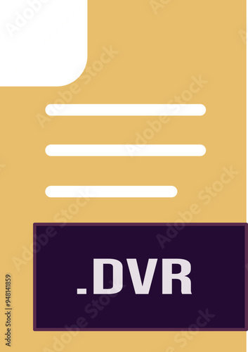 DVR File format icon outline and fill