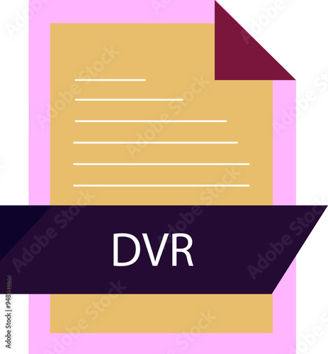 DVR File format icon modern design