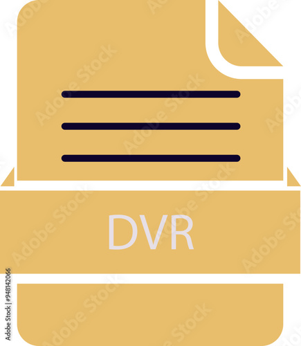 DVR File icon black color and lines