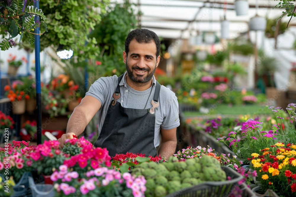 Smiling Flower Shop Owner Smiling Flower Shop Owner