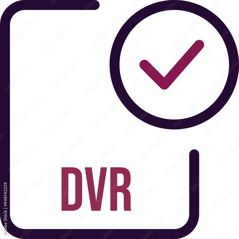 DVR File icon with checked mark DVR File icon with checked mark