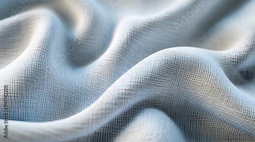 Captivating Close-up of Organic Cotton Fabric's Textural Beauty in 3D